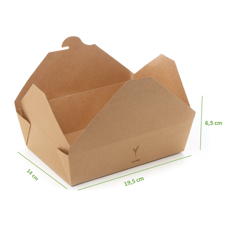 Contenitori take away per alimenti in carta Kraft avana 1500 ml